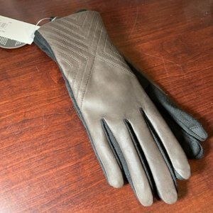 NWT Fownes Brothers leather/poly-rayon gloves for touchscreen use, size S/M